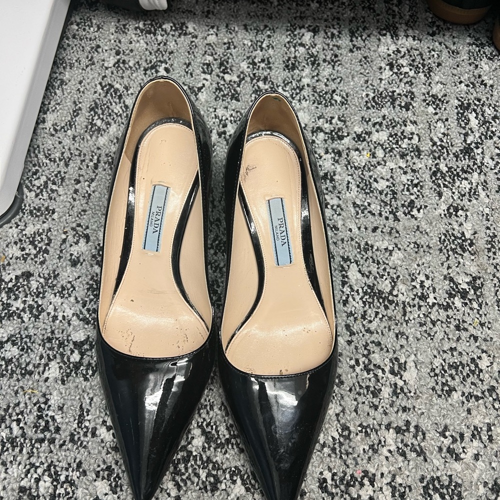 Prada Black Patent Leather Heels
